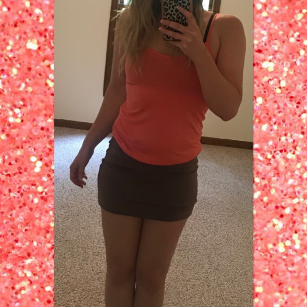 ❌SOLD❌NEW Coral and Brown Mini Dress